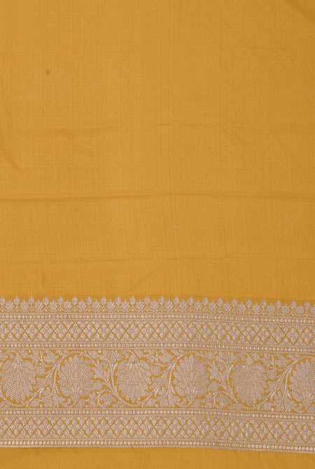Yellow katan silk banarasi saree