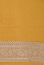 Yellow katan silk banarasi saree