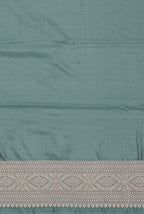 Grey katan silk banarasi saree