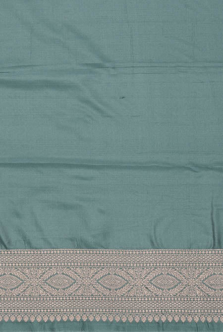 Grey katan silk banarasi saree