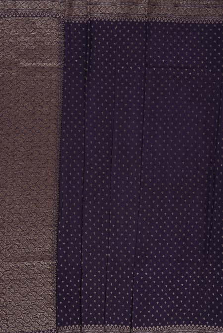 Purple crepe chiffon banarasi saree