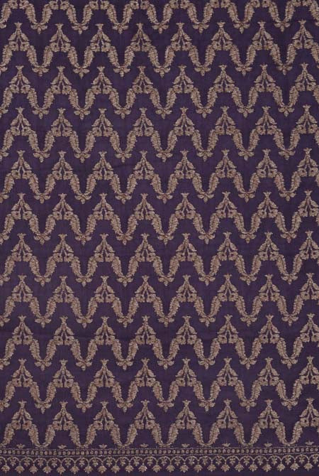 Purple crepe chiffon banarasi saree