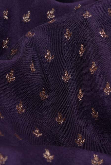 Purple crepe chiffon banarasi saree