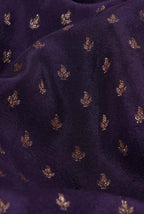 Purple crepe chiffon banarasi saree