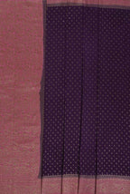 Purple-Pink border crepe chiffon banarasi saree