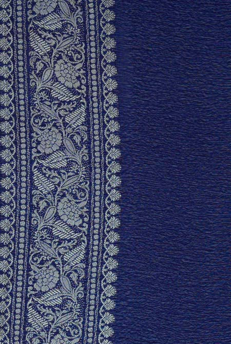 Navy blue chiffon banarasi saree