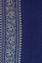 Navy blue chiffon banarasi saree