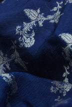 Navy blue chiffon banarasi saree