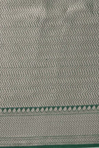 Sea green-dark green border banarasi organza saree