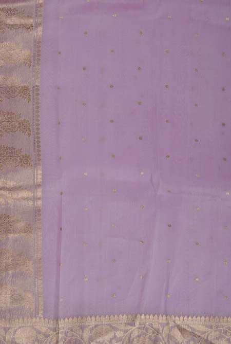 Lilac banarasi organza saree