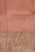 Peach banarasi organza saree