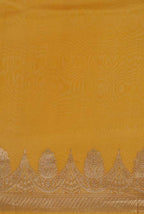 Mustard yellow shaded banarasi organza saree