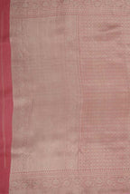 Peach banarasi brocade organza saree