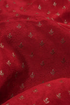 Red crepe chiffon banarasi saree