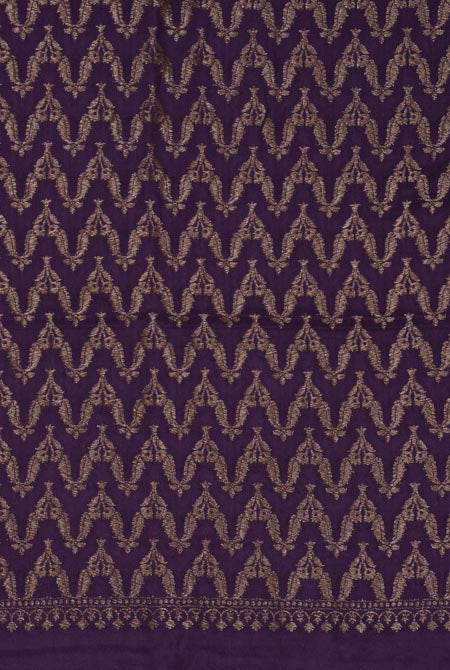 Pink-purple border crepe chiffon banarasi saree