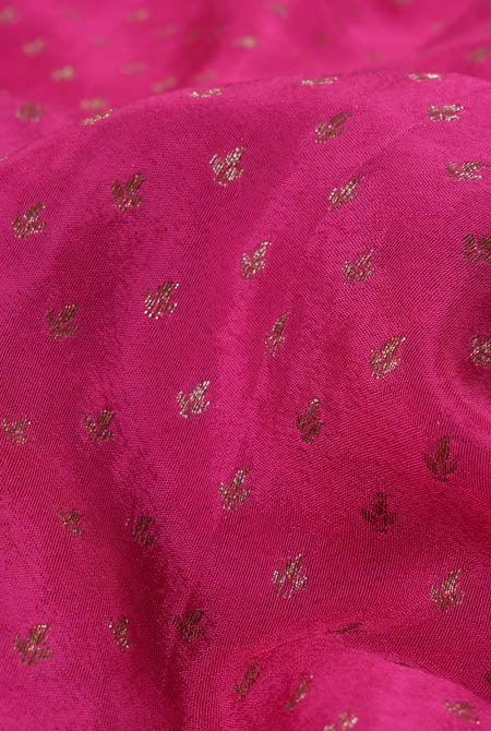 Pink-purple border crepe chiffon banarasi saree