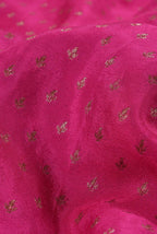 Pink-purple border crepe chiffon banarasi saree
