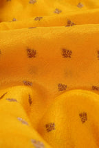 Yellow-Pink border crepe chiffon banarasi saree