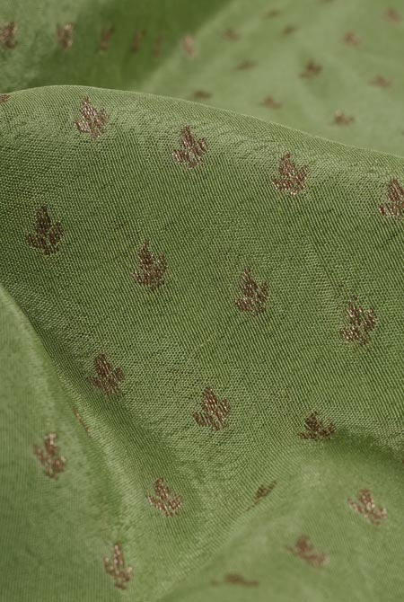Green-dark green border crepe chiffon banarasi saree