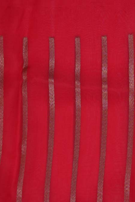 Red banarasi organza saree