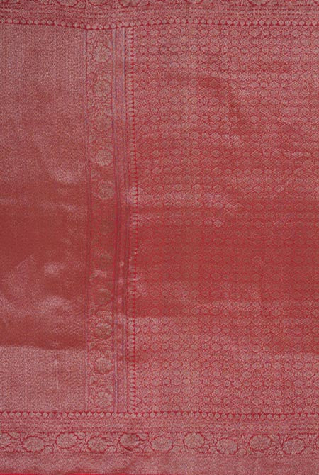 Red banarasi organza saree