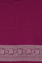 Pink with maroon border mashru silk banarasi saree