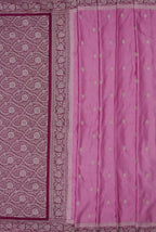 Pink with maroon border mashru silk banarasi saree