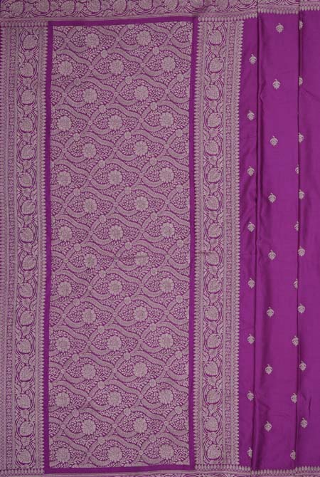 Magenta mashru silk banarasi saree
