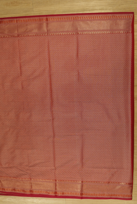 Red banarasi cotton zaal saree