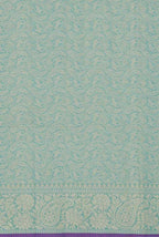 Teal green banarasi cotton butti border saree