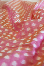 Pinkish peach banarasi cotton butti border saree