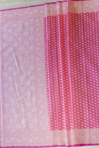 Pinkish peach banarasi cotton butti border saree