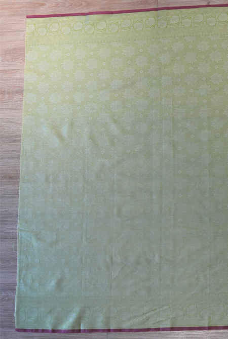 Pista banarasi cotton butti border saree