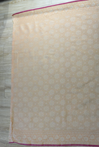 Light Peach banarasi cotton butti border saree