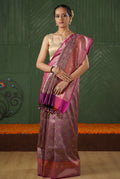 Magenta raani banarasi brocade saree