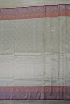 Beige and rani banarasi brocade saree