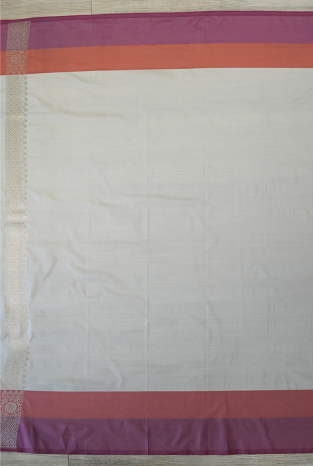 Beige and rani banarasi brocade saree
