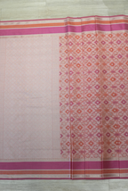 Peach banarasi cotton patola wave saree