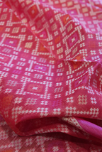 Red banarasi cotton patola wave saree
