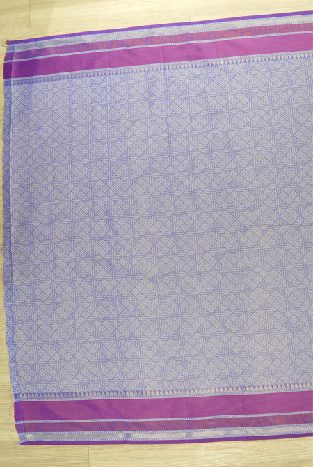 Purple banarasi cotton patola wave saree