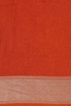 Navy blue saree with orange border chinia banarasi saree