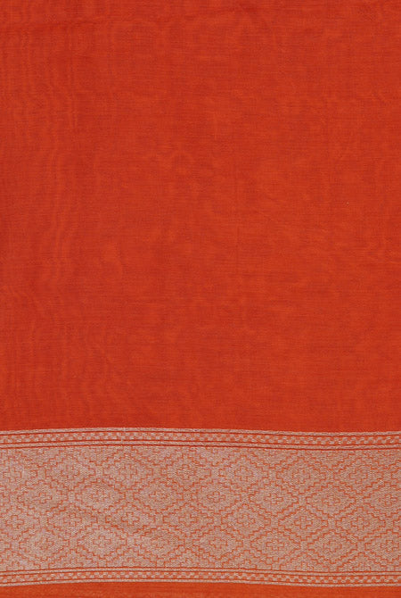 Navy blue saree with orange border chinia banarasi saree