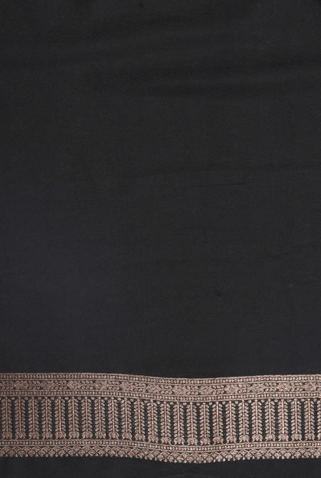 Black soft silk banarasi saree