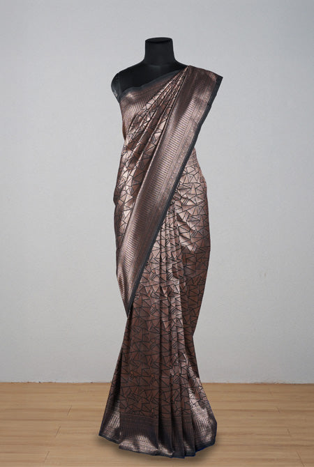 Black soft silk banarasi saree