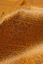Mustard yellow soft silk banarasi saree