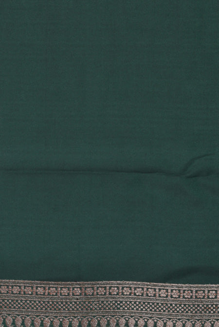 Bottle green soft silk banarasi saree