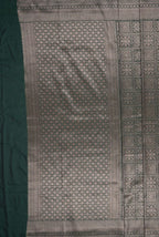 Bottle green soft silk banarasi saree