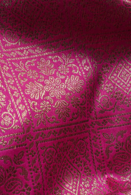 Magenta pink soft silk banarasi saree