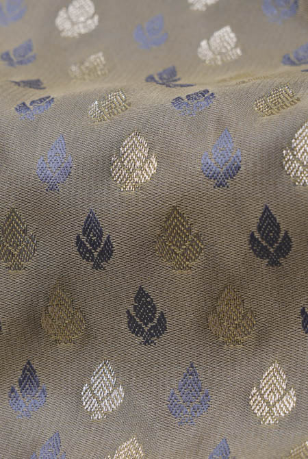 Olive green Tanchoi silk banarasi saree