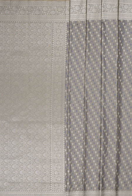 Olive green Tanchoi silk banarasi saree